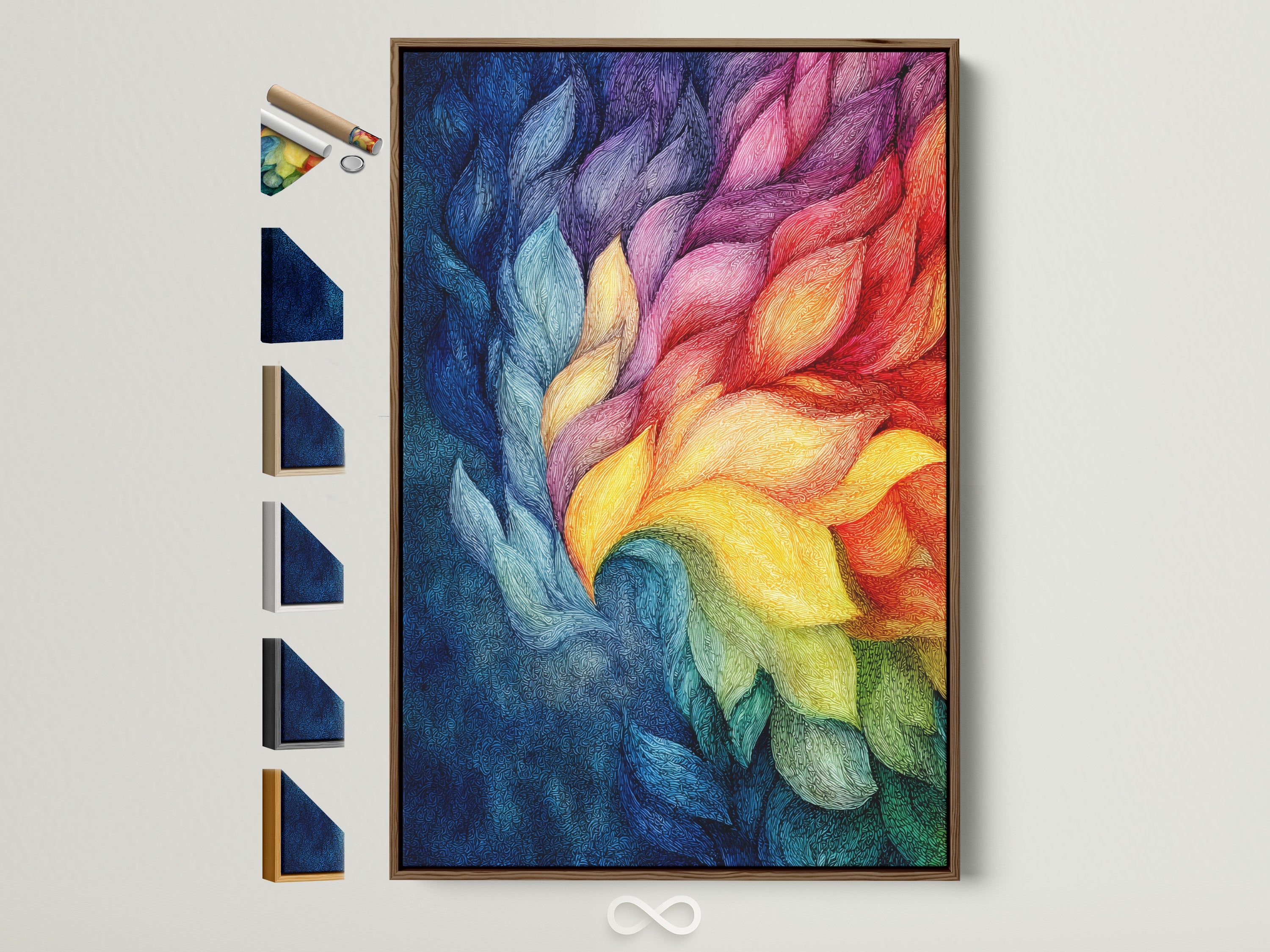 Explore framed art prints. This photo showcases a brown frame. See all frame options available to match your home decor. Choose the perfect frame to complement your artwork. Elevate your walls with stunning framed art prints.