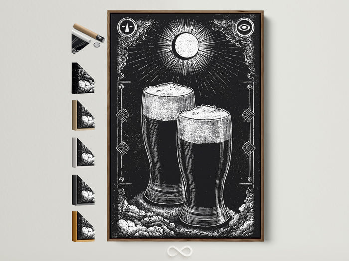 Craft beer moonlit monochrome canvas