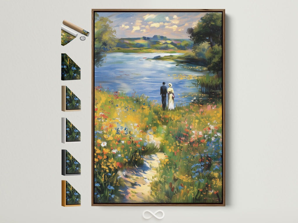 Explore framing options with this brown frame. It showcases various styles. See how each frame enhances the artwork. Find the perfect match for your artwork. Transform your artwork today.