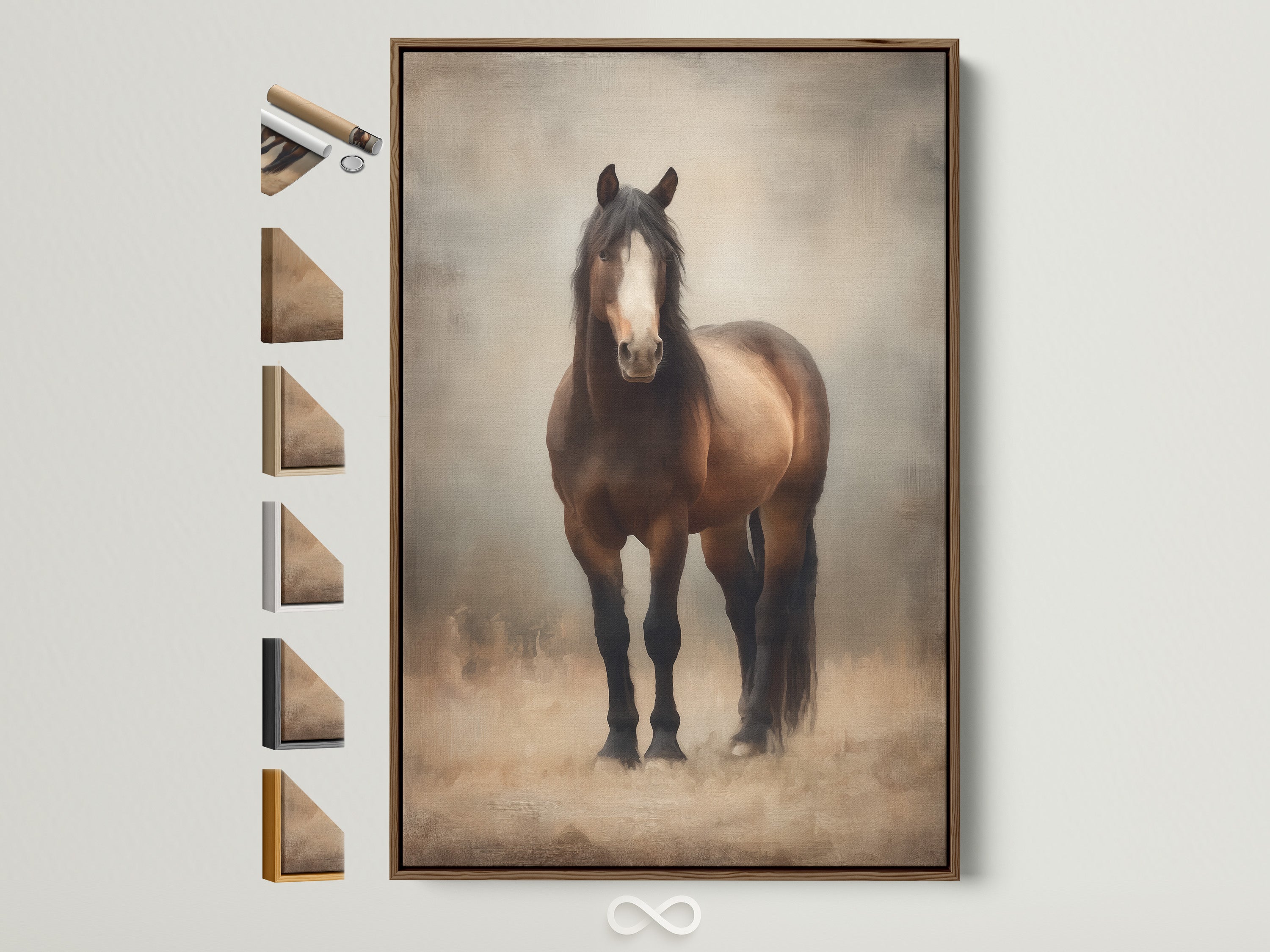 Majestic Brown Horse Print - Rustic Equine Wall Art, Western Home Decor, Animal Photography, Farmhouse Style Artwork for Living Room