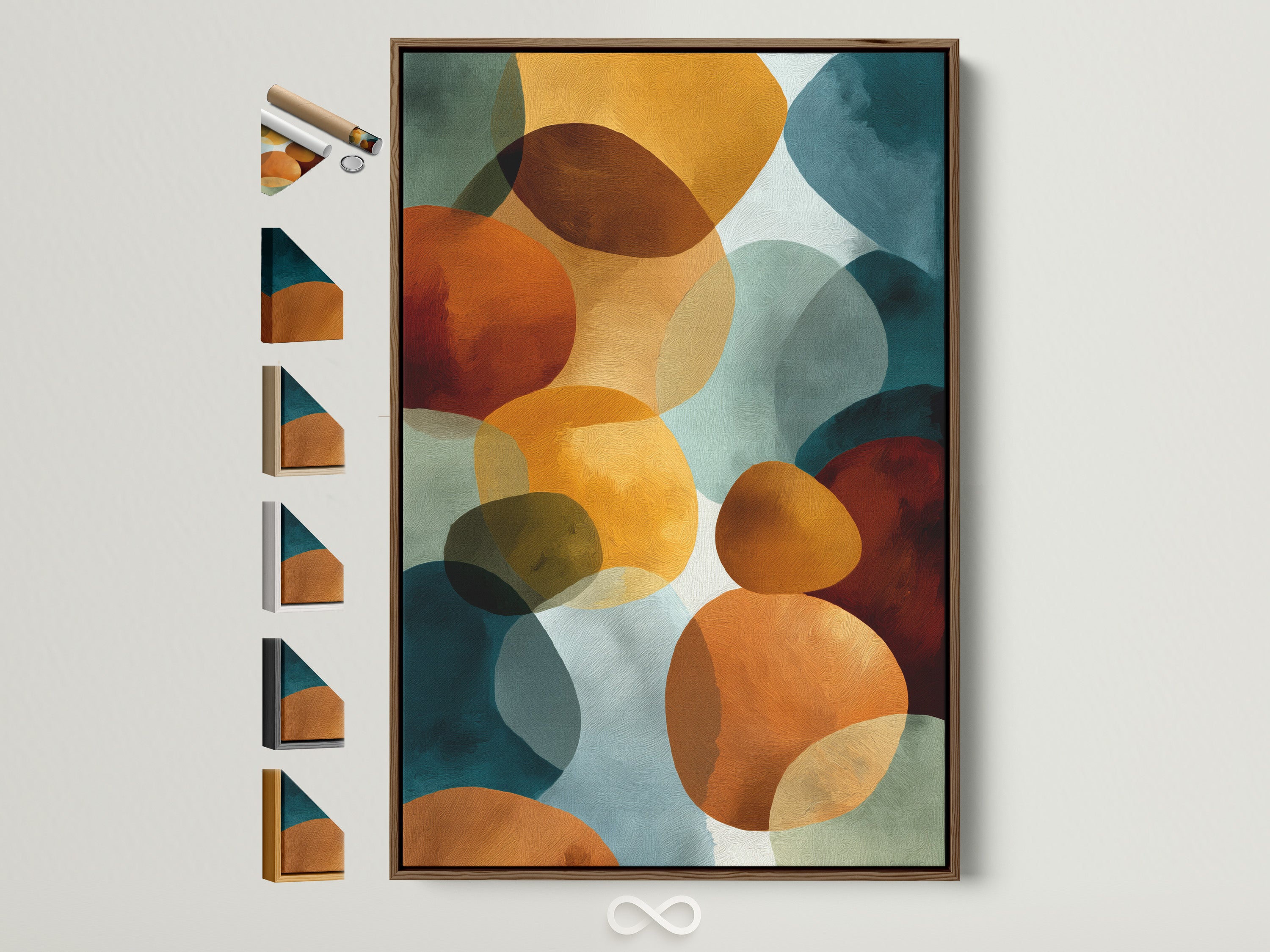 Abstract Geometric Canvas Print - Modern Organic Shapes Wall Art, Contemporary Home Decor for Living Room