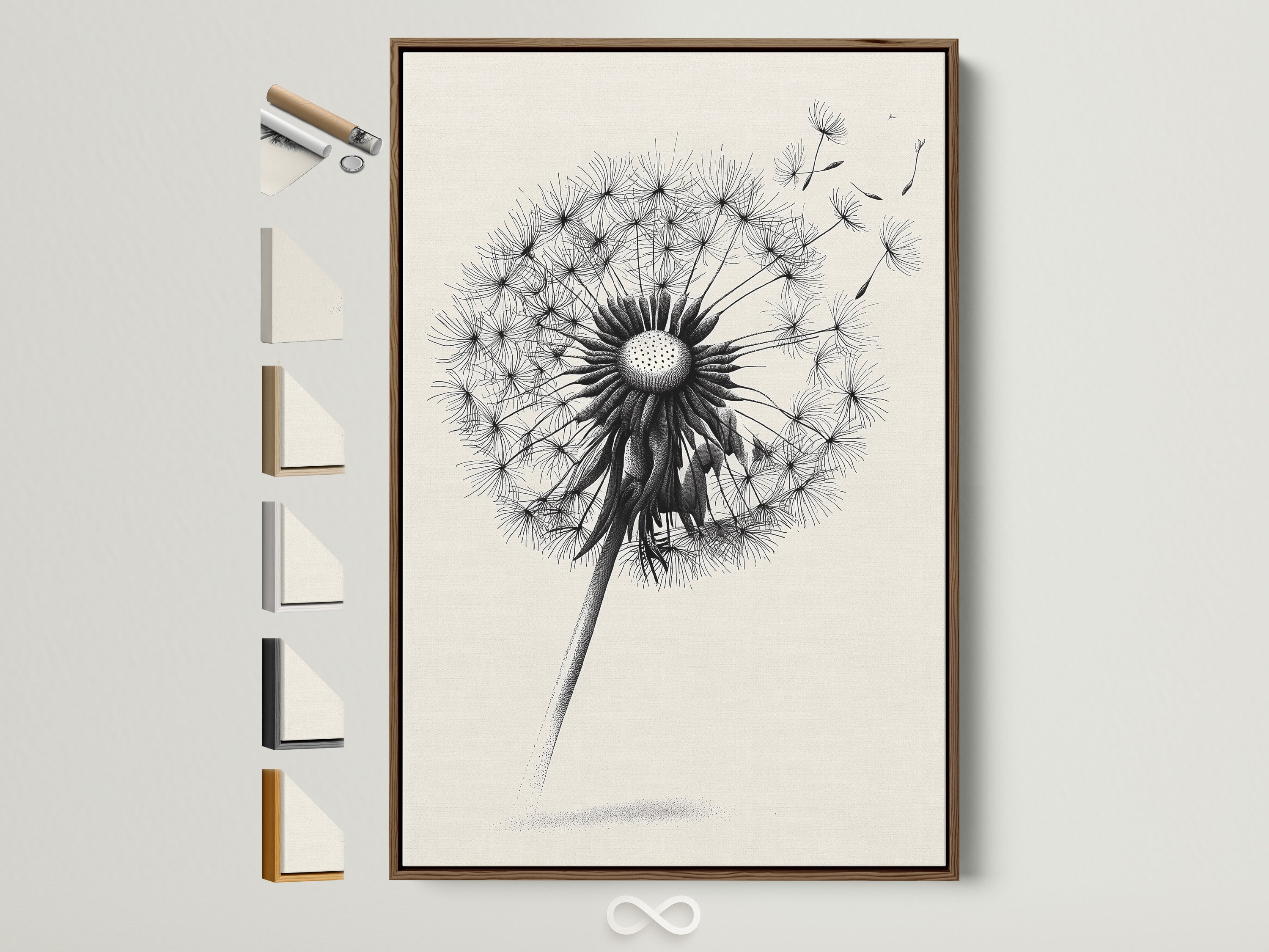 Minimalist dandelion line art