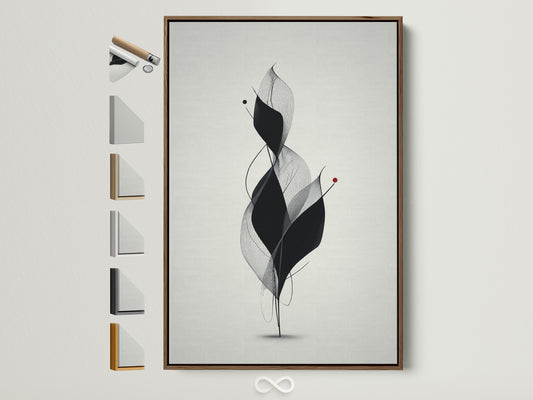 Artwork with a brown frame is displayed showcasing all available frame options. Find the perfect frame to complement your art. A range of frame styles is available. Decorate your space with framed art prints.