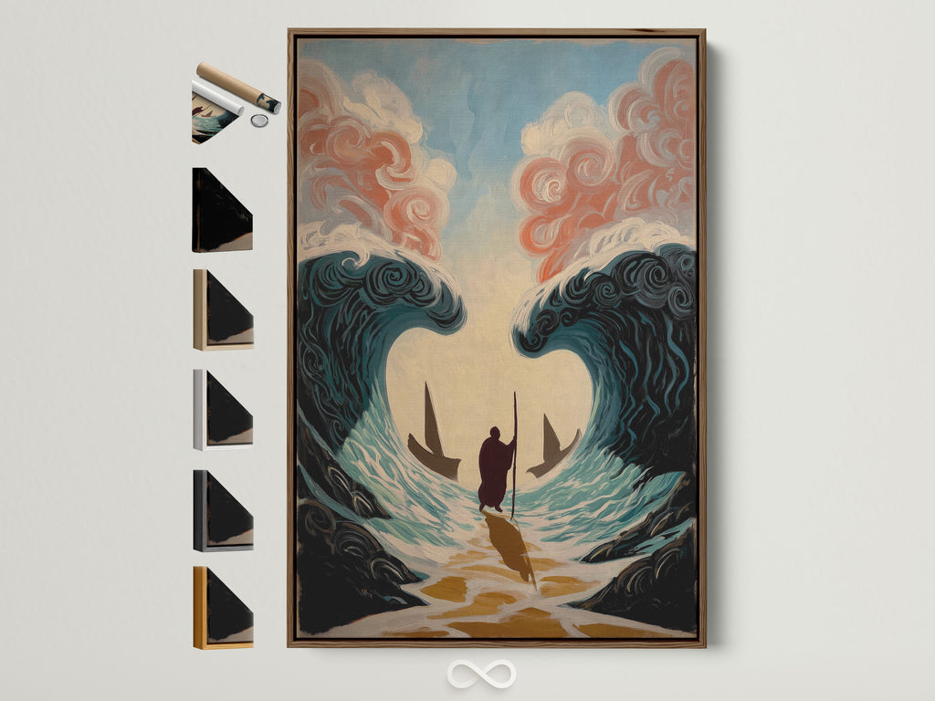 Explore framing options with this brown frame. See every frame choice side by side. Choose your perfect style. Enhance your artwork with our diverse frame selection. Find the ideal match for your art. Transform your space today.