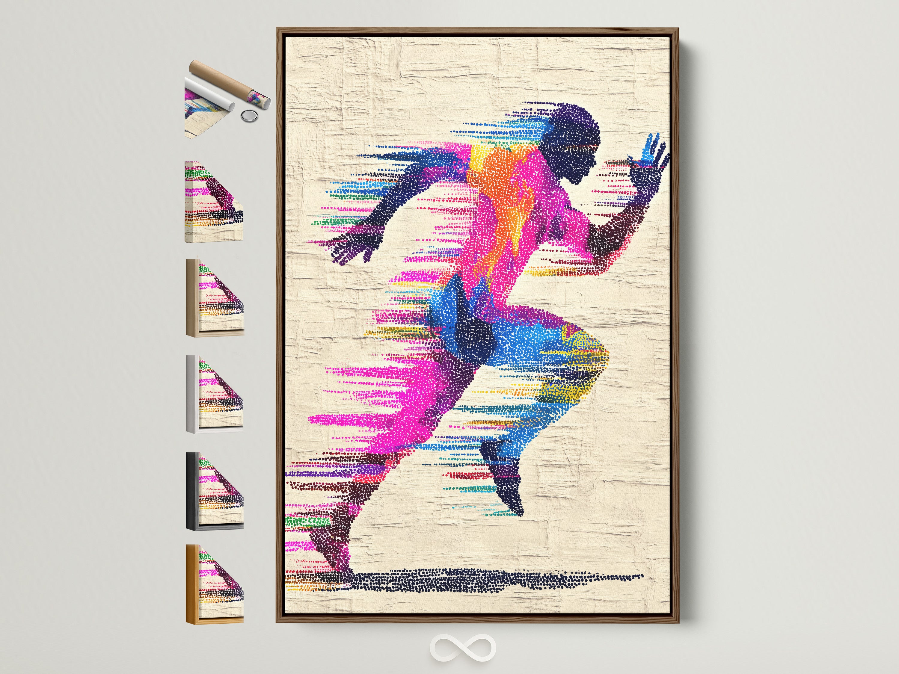 Colorful Runner Silhouette Art Print - Vibrant Motion Sports Wall Decor, Modern Athletic Poster, Fitness Motivation Artwork