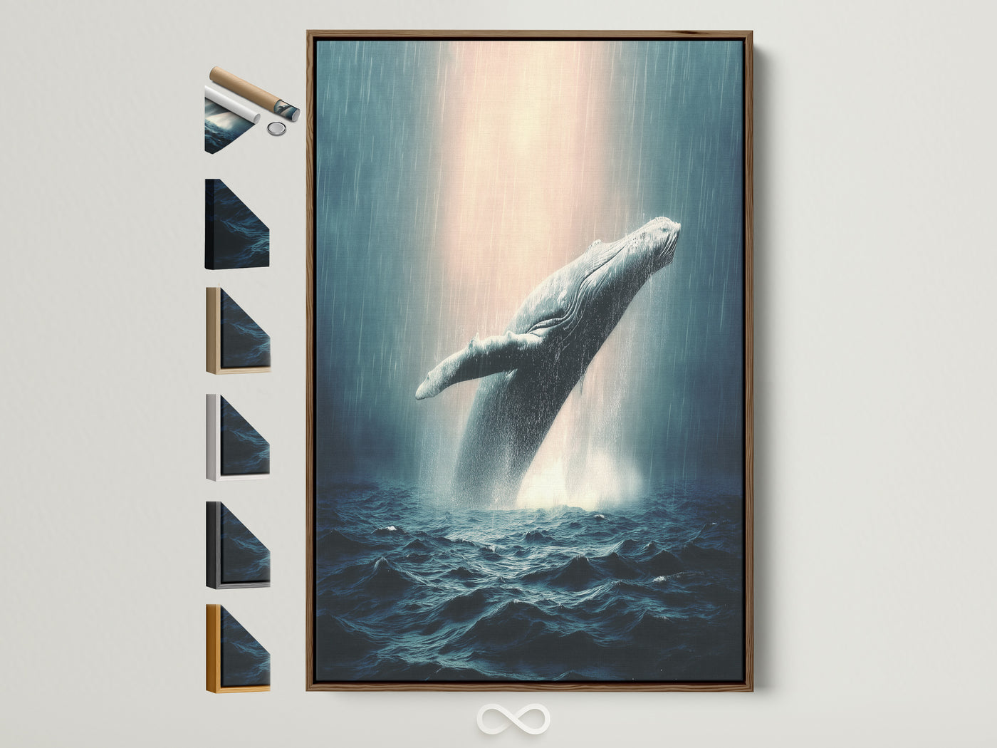 Navy Whale canvas print.