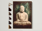 Explore frame options for vintage Buddha artwork. The brown frame complements spiritual zen decor. See available frame styles for your meditation space art. Find the perfect frame to enhance your peace wall art. This buddha art will bring calming vibes to your home.