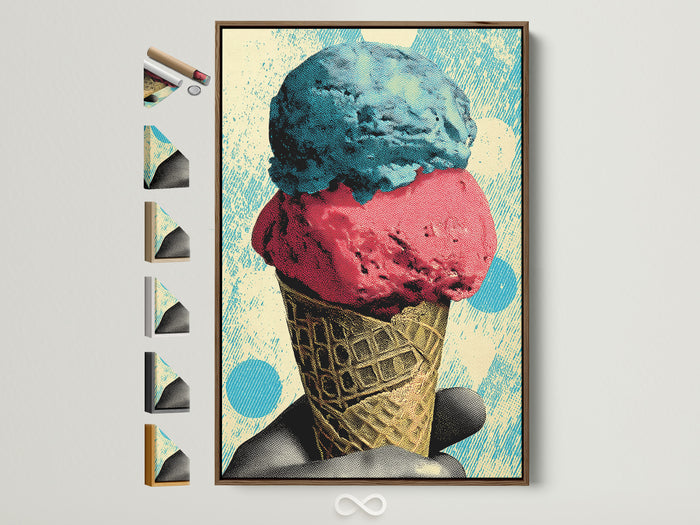 Chocolate ice cream cone pop‑art print