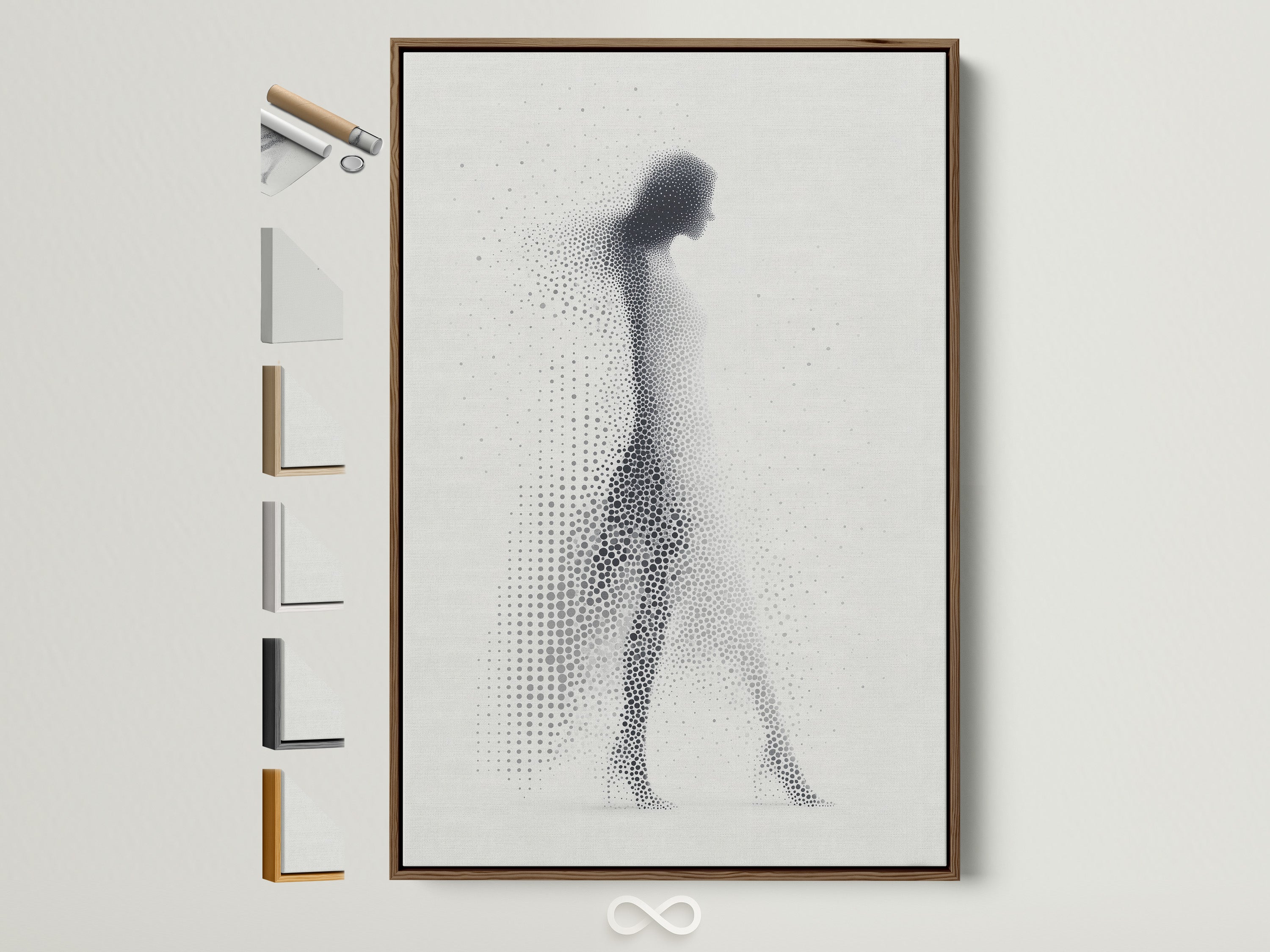 Explore framing options with this brown frame. It displays various frame styles. See artwork with different frame choices. Find the perfect frame for your art. Enhance your space with framed art.