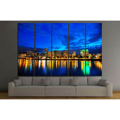 Downtown Portland, Oregon cityscape at the night time №2175 Ready to Hang Canvas PrintCanvas art arrives ready to hang, with hanging accessories included and no additional framing required. Every canvas print is hand-crafted, made on-demand at our worksho