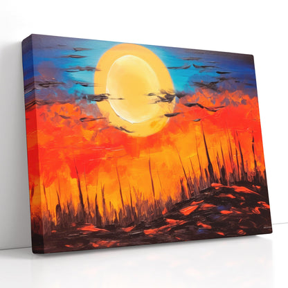 Dramatic Alien Sunset in Desert - Canvas Print - Artoholica Ready to Hang Canvas Print