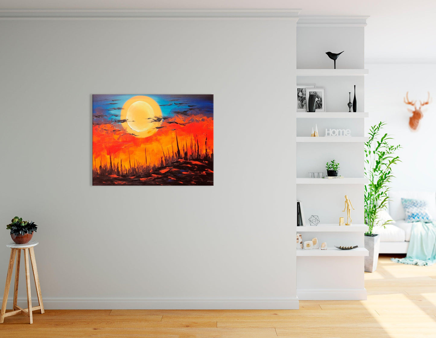 Dramatic Alien Sunset in Desert - Canvas Print - Artoholica Ready to Hang Canvas Print