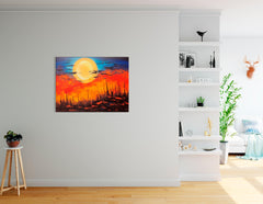 Dramatic Alien Sunset in Desert - Canvas Print - Artoholica Ready to Hang Canvas Print