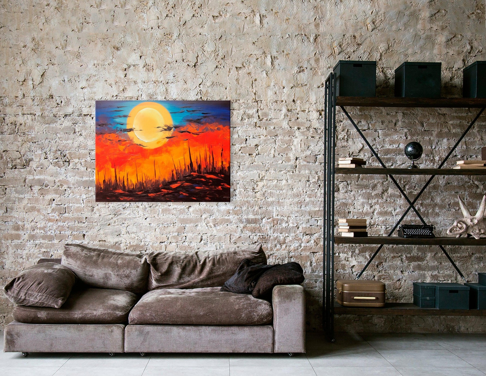 Dramatic Alien Sunset in Desert - Canvas Print - Artoholica Ready to Hang Canvas Print