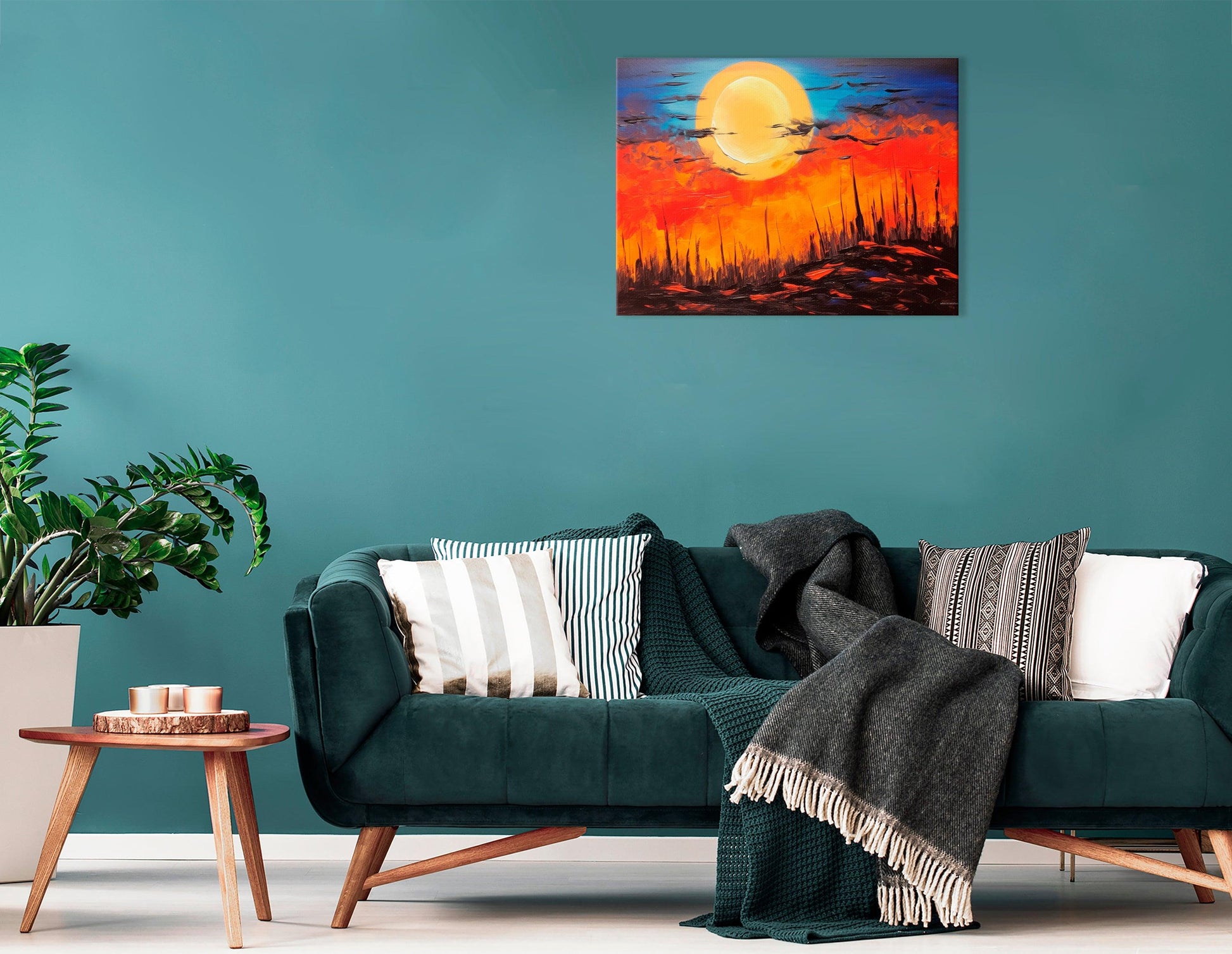 Dramatic Alien Sunset in Desert - Canvas Print - Artoholica Ready to Hang Canvas Print