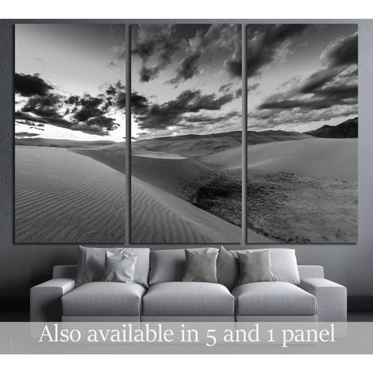 Dramatic Sky over desert dunes Black and White Landscapes Photography №3087 Ready to Hang Canvas PrintCanvas art arrives ready to hang, with hanging accessories included and no additional framing required. Every canvas print is hand-crafted, made on-deman