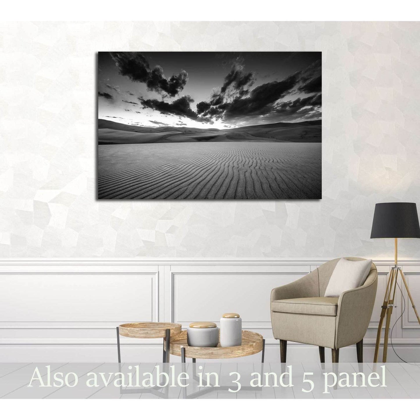 Dramatic Sky over desert dunes Black and White Landscapes Photography №3096 Ready to Hang Canvas PrintCanvas art arrives ready to hang, with hanging accessories included and no additional framing required. Every canvas print is hand-crafted, made on-deman