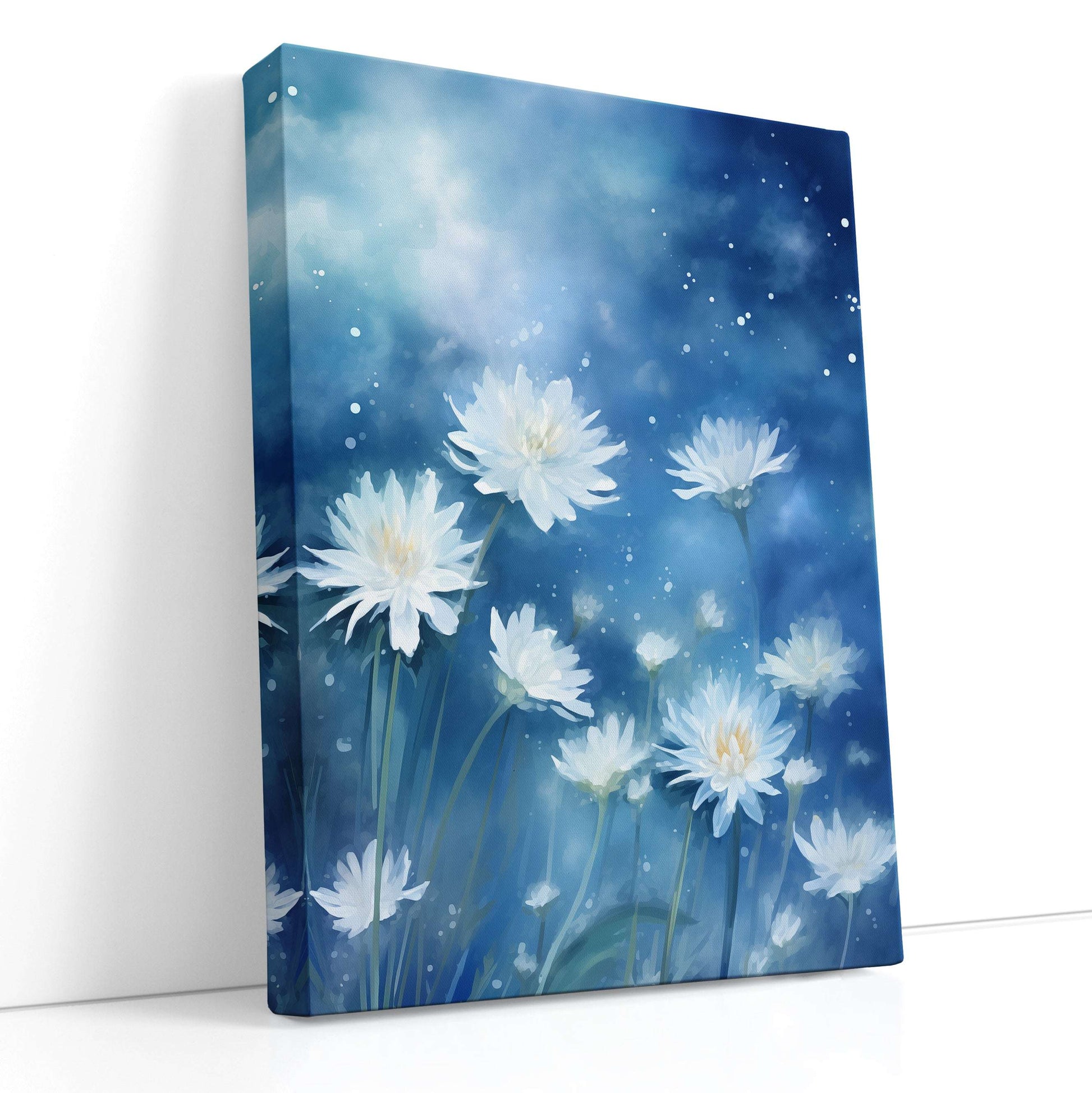 Dreamy Starry Night Flowers - Canvas Print - Artoholica Ready to Hang Canvas Print