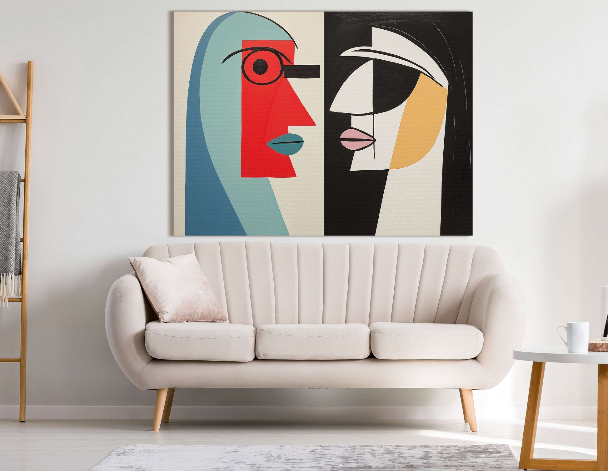 Dual Abstract Face - Canvas Print - Artoholica Ready to Hang Canvas Print