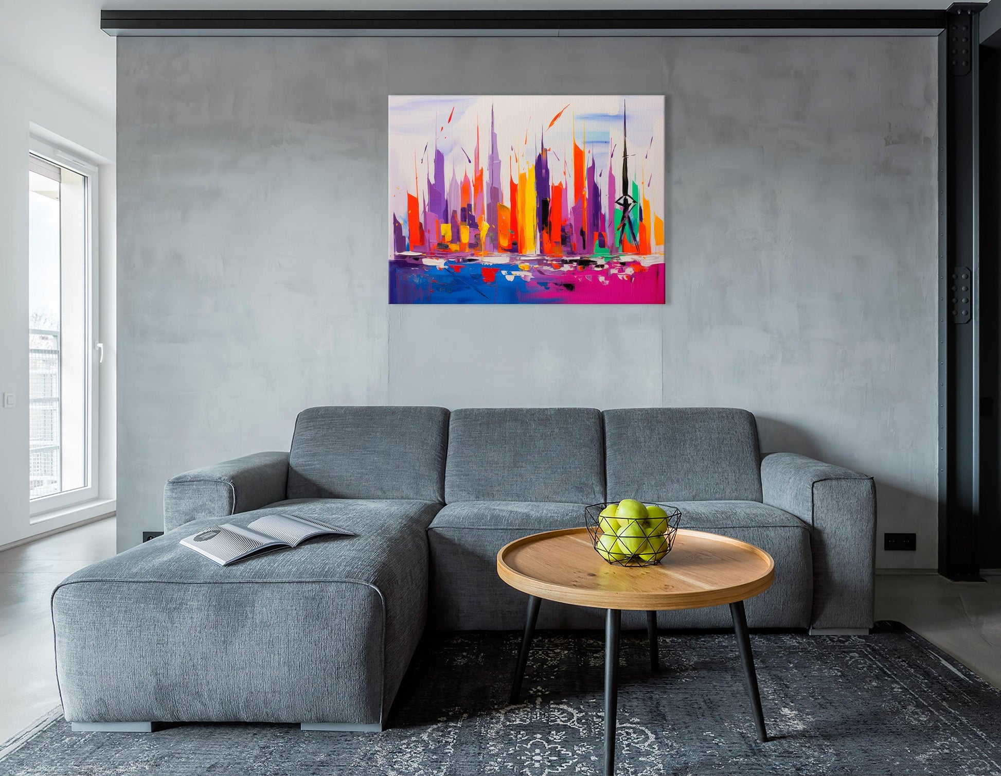 Dubai Skyline in Lively Colors - Canvas Print - Artoholica Ready to Hang Canvas Print