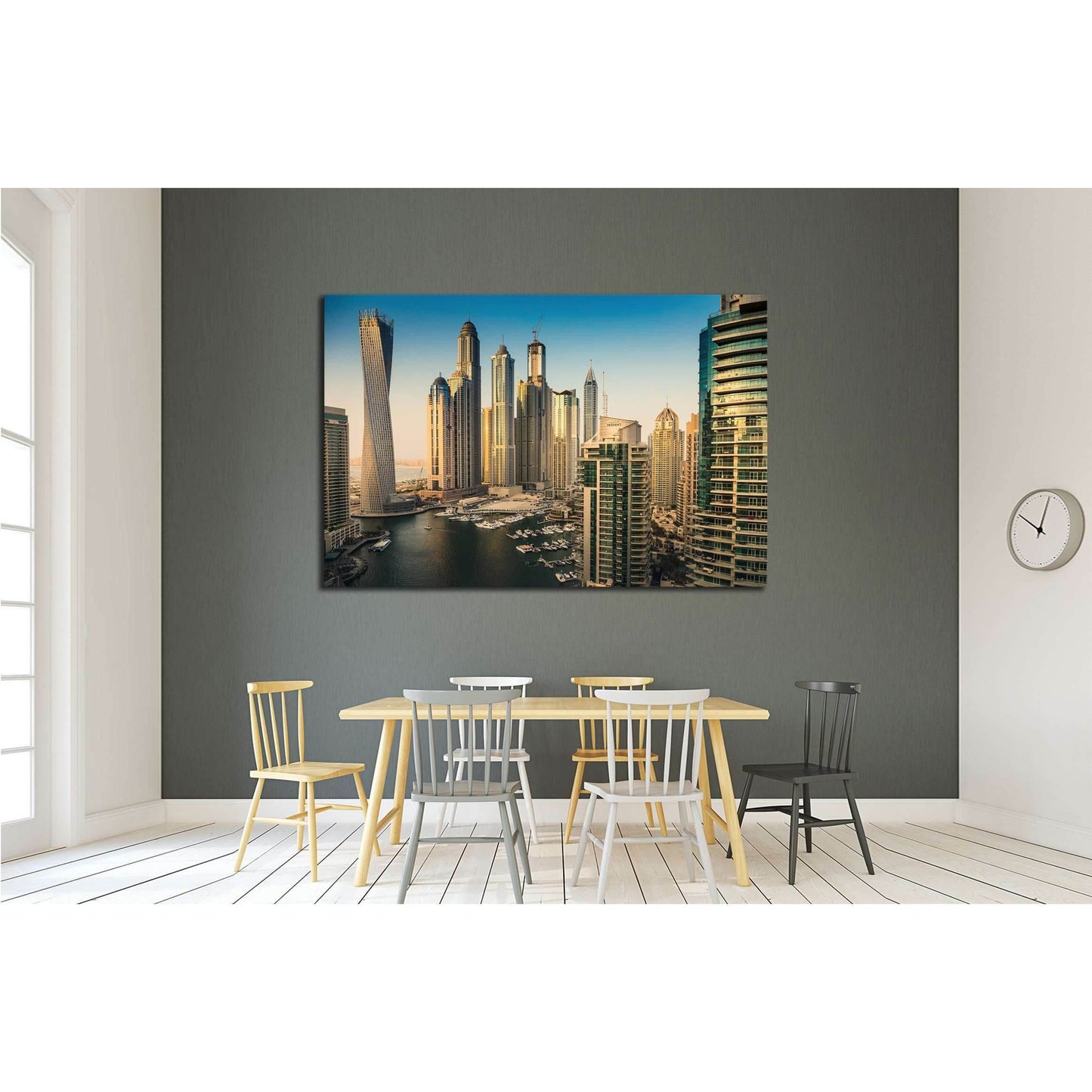 DUBAI, UAE, Dubai Marina at Dusk, Persian Gulf №2313 Ready to Hang Canvas PrintCanvas art arrives ready to hang, with hanging accessories included and no additional framing required. Every canvas print is hand-crafted, made on-demand at our workshop and e