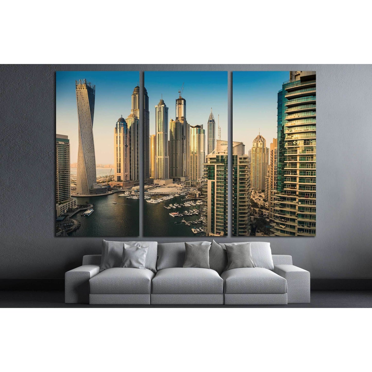 DUBAI, UAE, Dubai Marina at Dusk, Persian Gulf №2313 Ready to Hang Canvas PrintCanvas art arrives ready to hang, with hanging accessories included and no additional framing required. Every canvas print is hand-crafted, made on-demand at our workshop and e