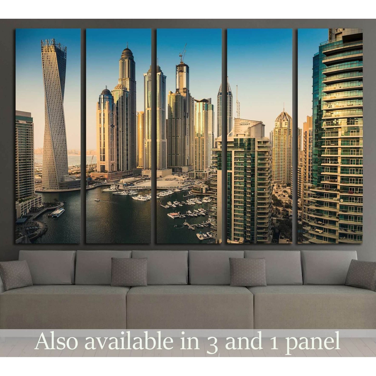 DUBAI, UAE, Dubai Marina at Dusk, Persian Gulf №2313 Ready to Hang Canvas PrintCanvas art arrives ready to hang, with hanging accessories included and no additional framing required. Every canvas print is hand-crafted, made on-demand at our workshop and e