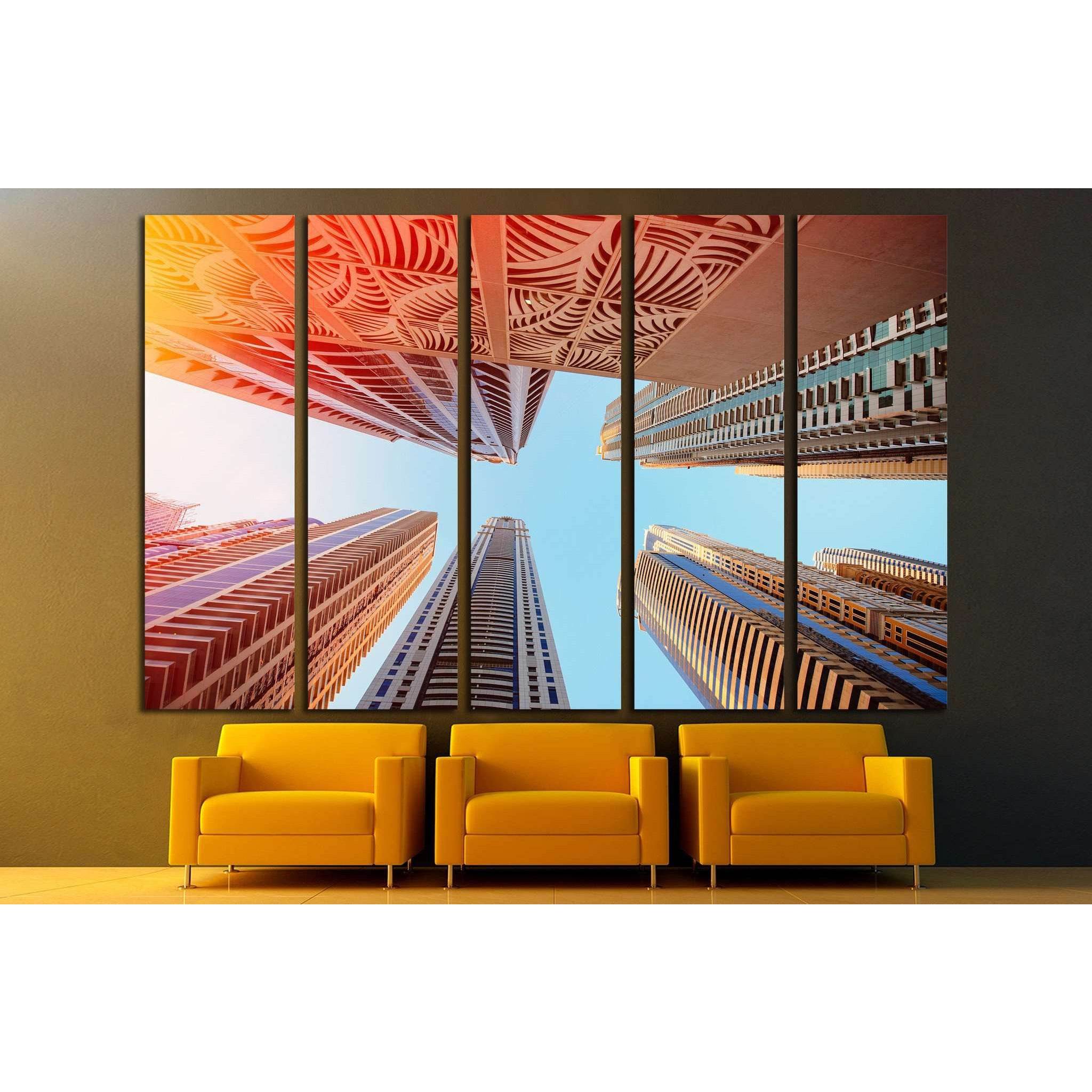 Dubai, UAE, Skyscrapers on a background of the sky in Dubai Marina №1656 Ready to Hang Canvas PrintCanvas art arrives ready to hang, with hanging accessories included and no additional framing required. Every canvas print is hand-crafted, made on-demand a