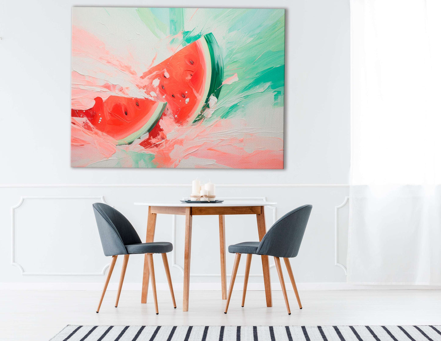 Dynamic and Playful Watermelon Composition - Canvas Print - Artoholica Ready to Hang Canvas Print