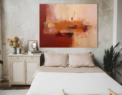 Dynamic Maroon and Peach Blend - Canvas Print - Artoholica Ready to Hang Canvas Print