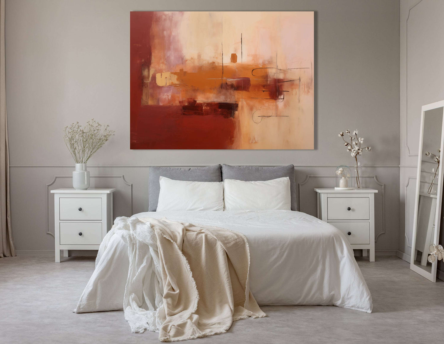 Dynamic Maroon and Peach Blend - Canvas Print - Artoholica Ready to Hang Canvas Print