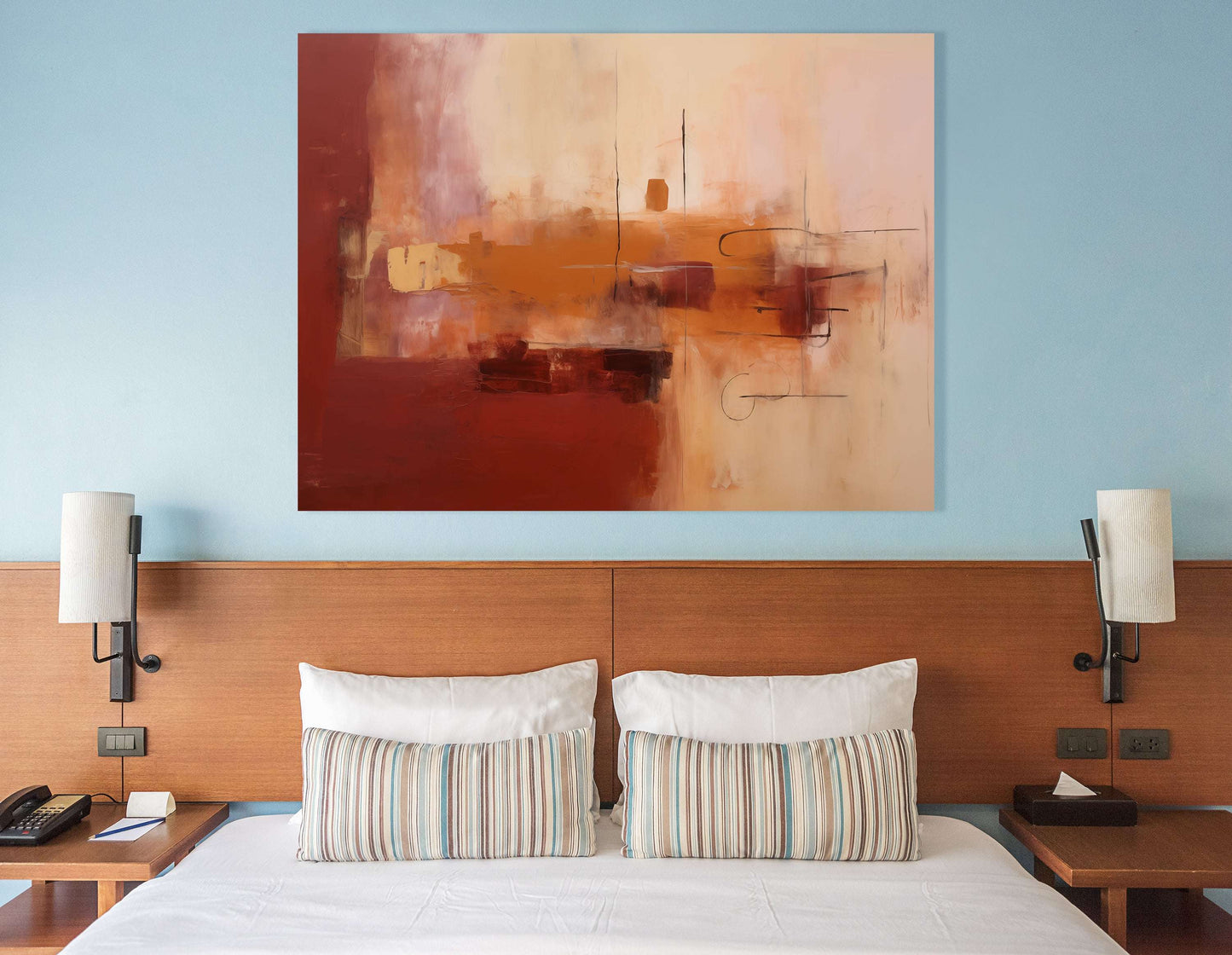 Dynamic Maroon and Peach Blend - Canvas Print - Artoholica Ready to Hang Canvas Print