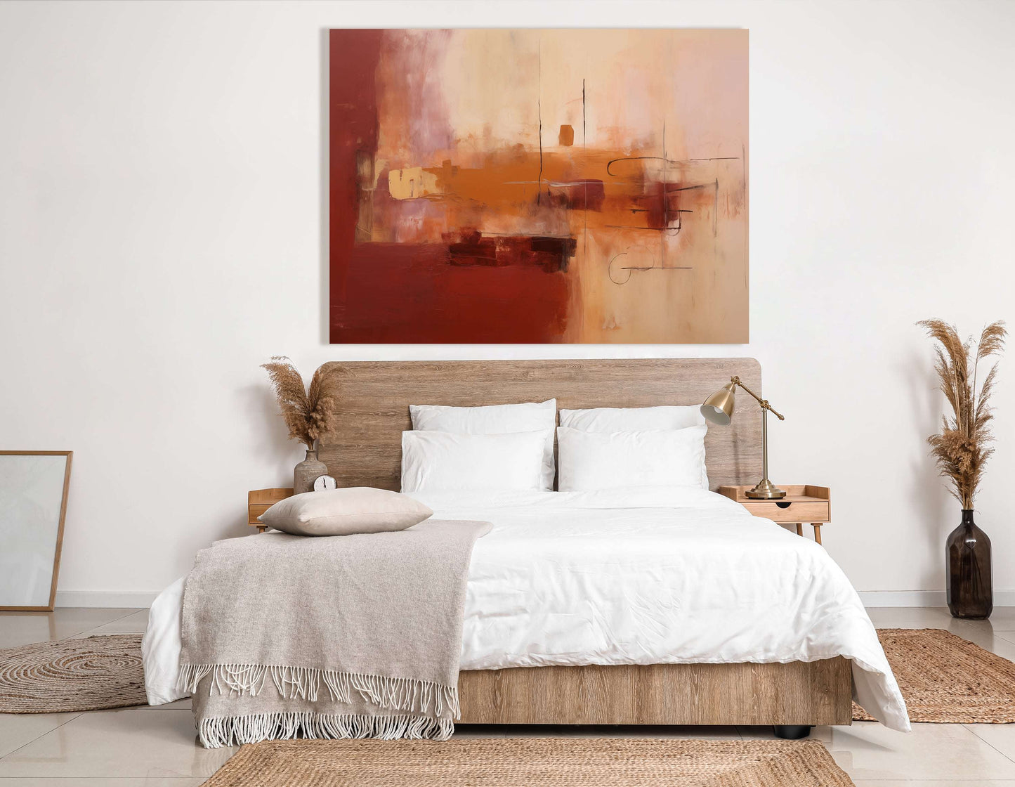 Dynamic Maroon and Peach Blend - Canvas Print - Artoholica Ready to Hang Canvas Print