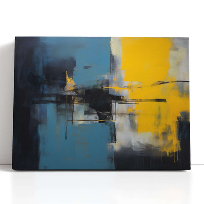 Dynamic Yellow and Blue Abstract - Canvas Print - Artoholica Ready to Hang Canvas Print