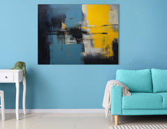 Dynamic Yellow and Blue Abstract - Canvas Print - Artoholica Ready to Hang Canvas Print