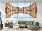 Arte em tela da Itália - Decoração de parede de Roma, Impressão em tela da Piazza della Repubblica, Arte de parede da arquitetura de Roma, Grande obra de arte de 5 painéis de marco italiano