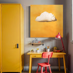 Yellow Cloud Wall Art Cloud Canvas Art Vibrant Yellow Abstract Canvas Print Minimalist Wall Accent Yellow Artwork for Modern Office Wall Art