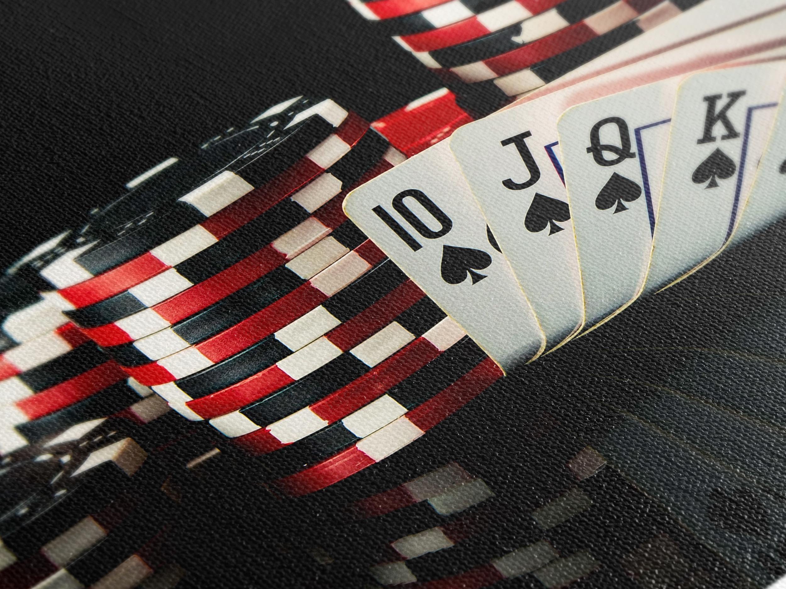 Poker Cards Wall Art Casino Canvas Print Poker Chips Wall Decor Game Room Artwork Gambling Canvas Set Man Cave Decor Playing Cards Art