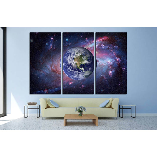 Earth and galaxy on background. Elements of this image furnished by NASA №2427 Ready to Hang Canvas PrintCanvas art arrives ready to hang, with hanging accessories included and no additional framing required. Every canvas print is hand-crafted, made on-de