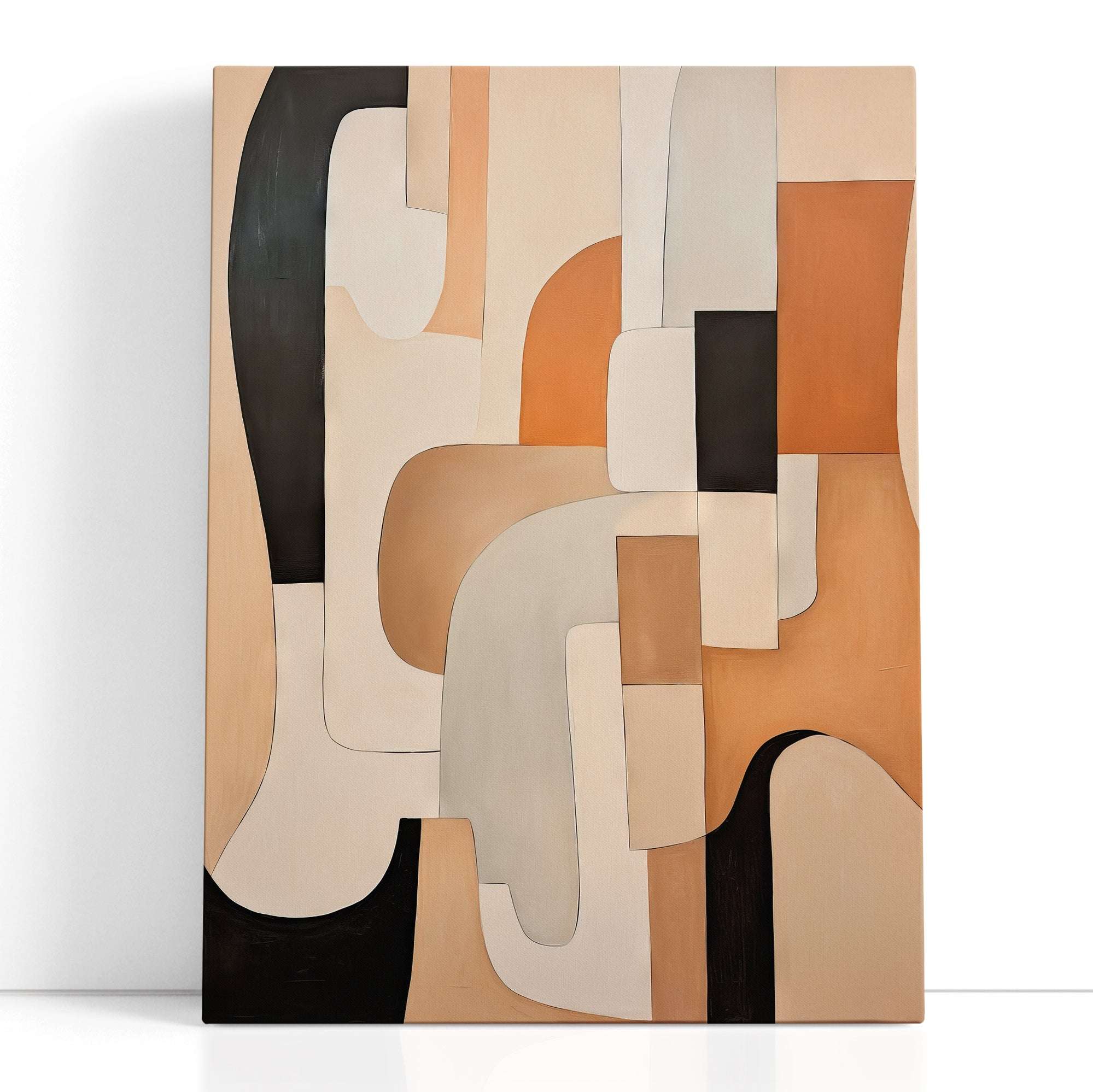 Earth Toned Cubist Abstract - Canvas Print - Artoholica Ready to Hang Canvas Print