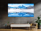 Snowy Mountain Wall Art - Large Winter Alps Canvas Print, Oversized Alpine Landscape  Wall Art, Snow Winter Canvas Art Ski Resort Wall Decor