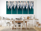 Nautical Boats Aerial View Canvas Wall Art, 5-Panel Coastal Decor, Yacht Marina Print, Modern Sailing Wall Art for Living Room or Dining