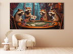 Raccoon Poker Wall Art Raccoon Canvas Print Poker Artwork Raccoon Poster Poker Art Print Canvas Wall Art Man Cave Gift Idea