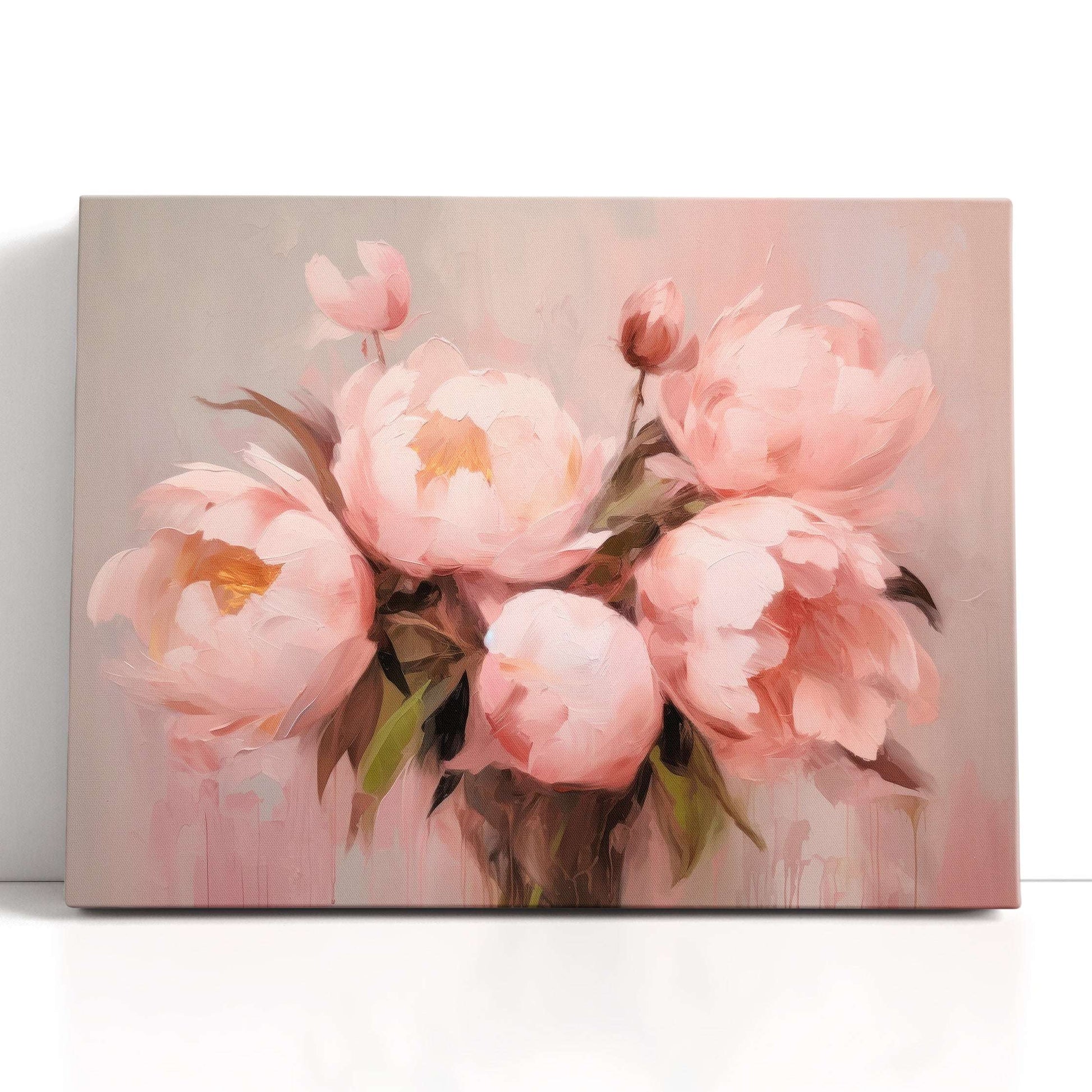 Elegant Bouquet of Pink Peonies - Canvas Print - Artoholica Ready to Hang Canvas Print