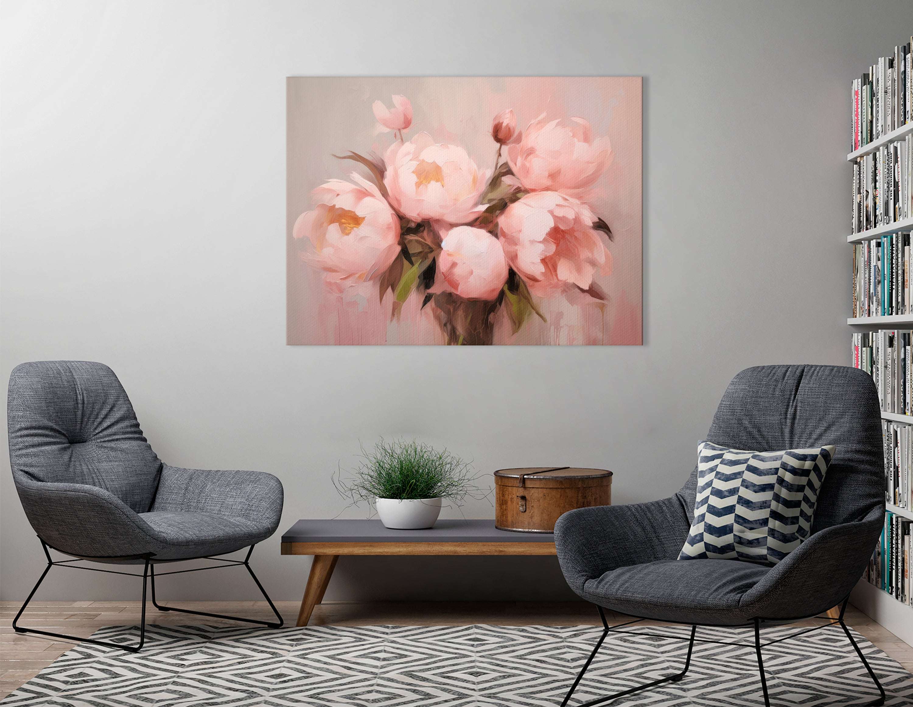 Elegant Bouquet of Pink Peonies - Canvas Print - Artoholica Ready to Hang Canvas Print