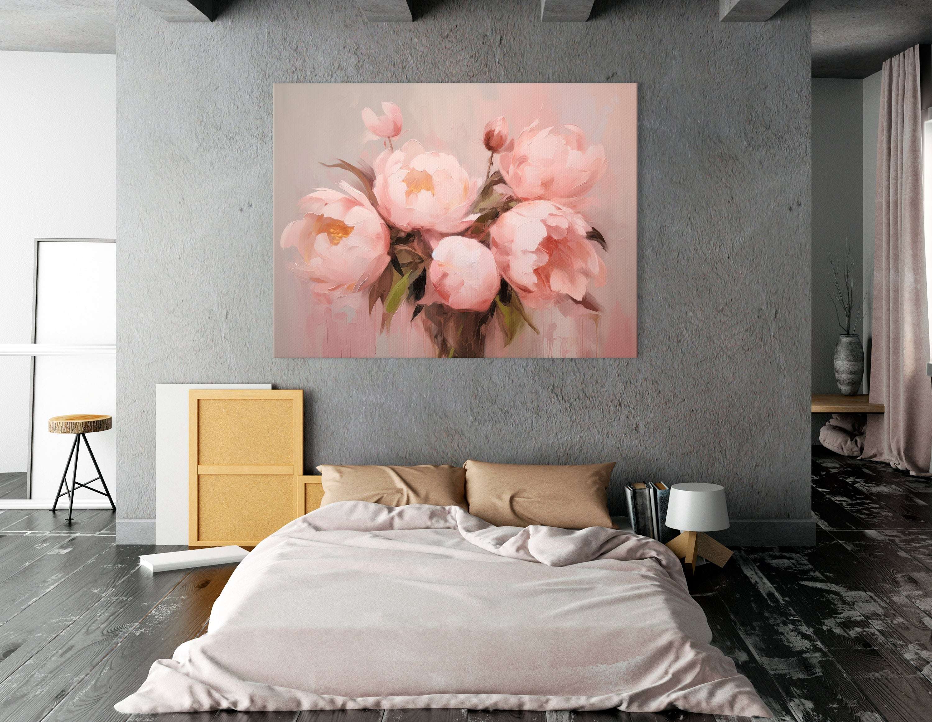 Elegant Bouquet of Pink Peonies - Canvas Print - Artoholica Ready to Hang Canvas Print