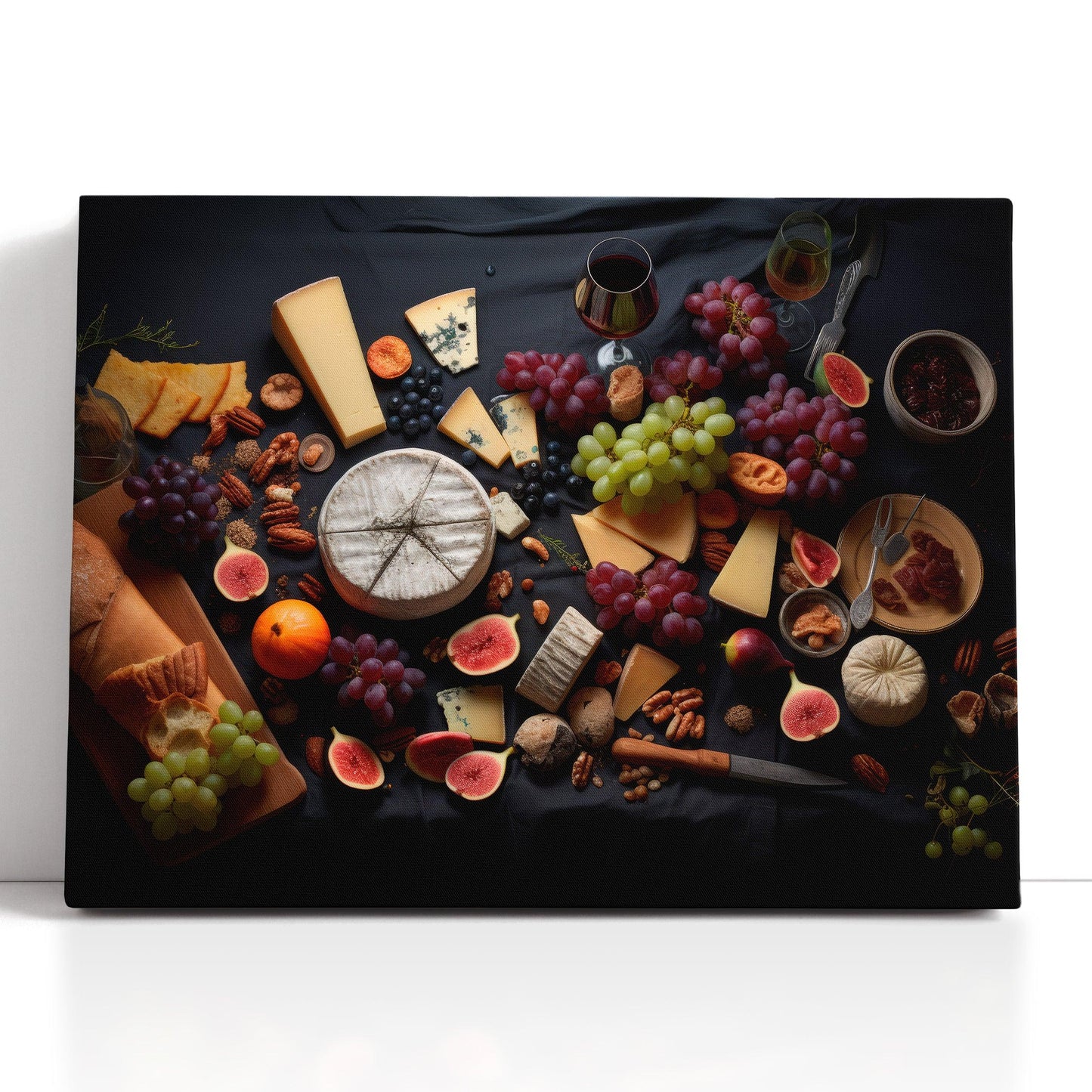 Elegant Cheese and Fruit Arrangement - Canvas Print - Artoholica Ready to Hang Canvas Print