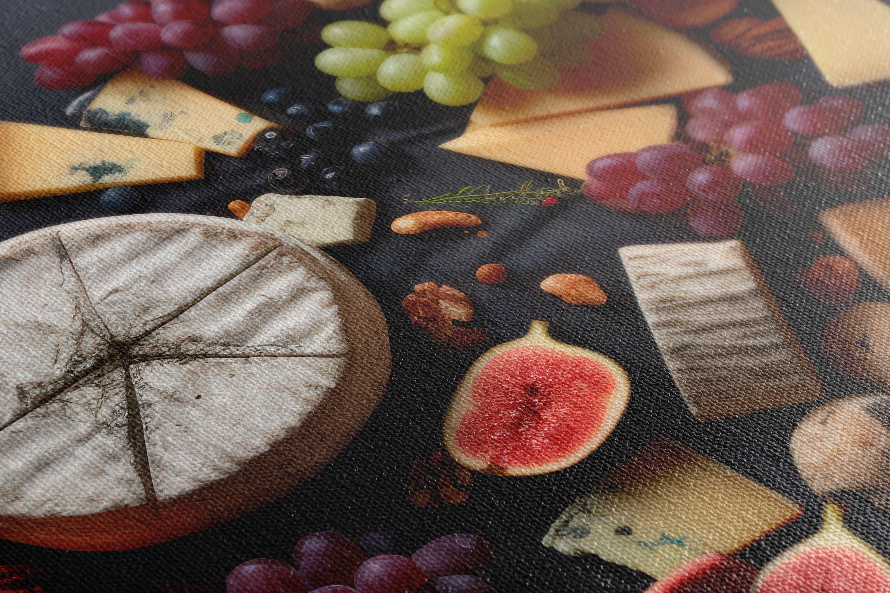 Elegant Cheese and Fruit Arrangement - Canvas Print - Artoholica Ready to Hang Canvas Print