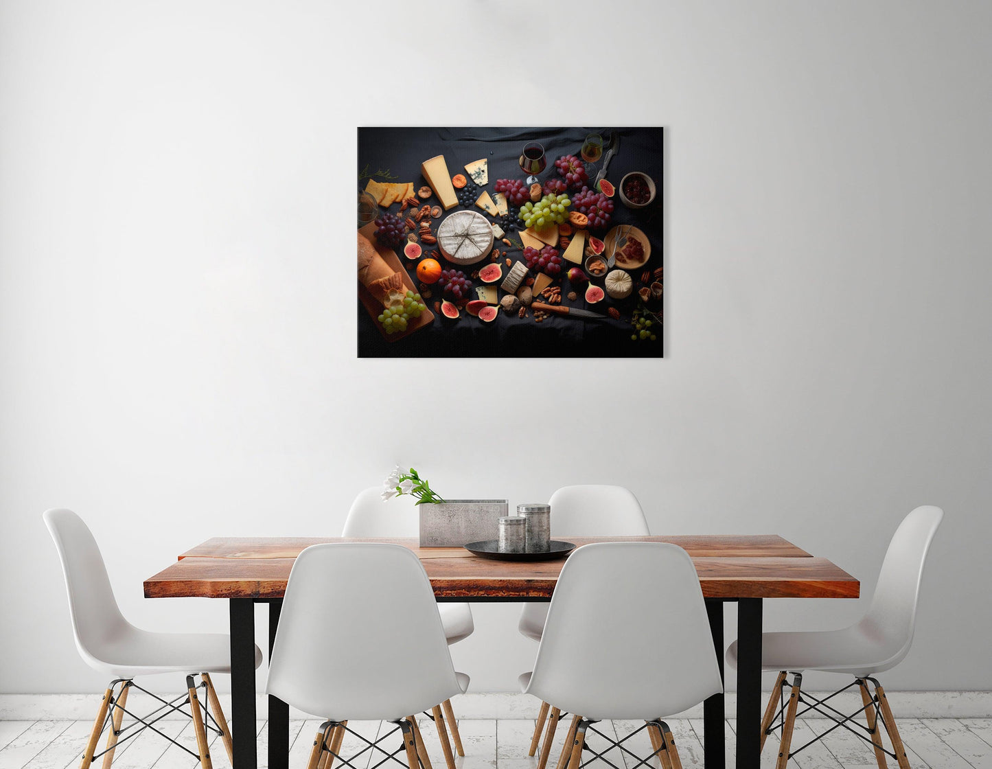 Elegant Cheese and Fruit Arrangement - Canvas Print - Artoholica Ready to Hang Canvas Print