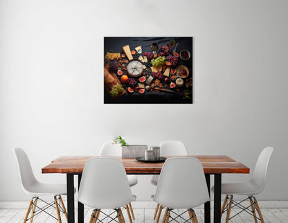 Elegant Cheese and Fruit Arrangement - Canvas Print - Artoholica Ready to Hang Canvas Print